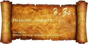 Heiszer Zsanett névjegykártya